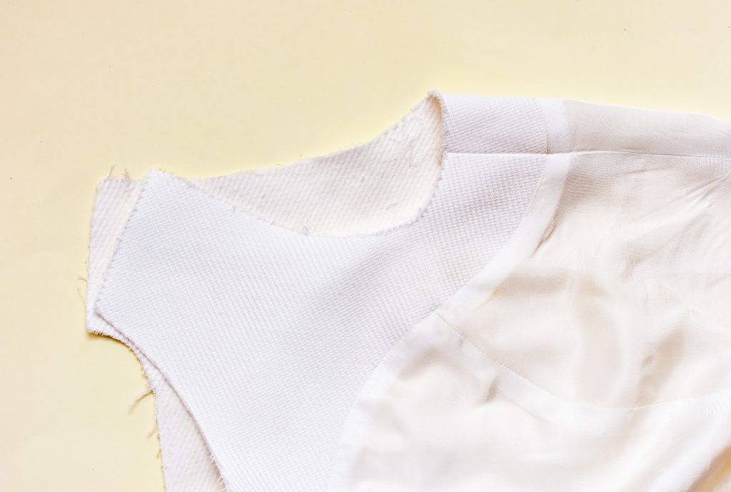 How to sew facing and lining on a sleeveless dress