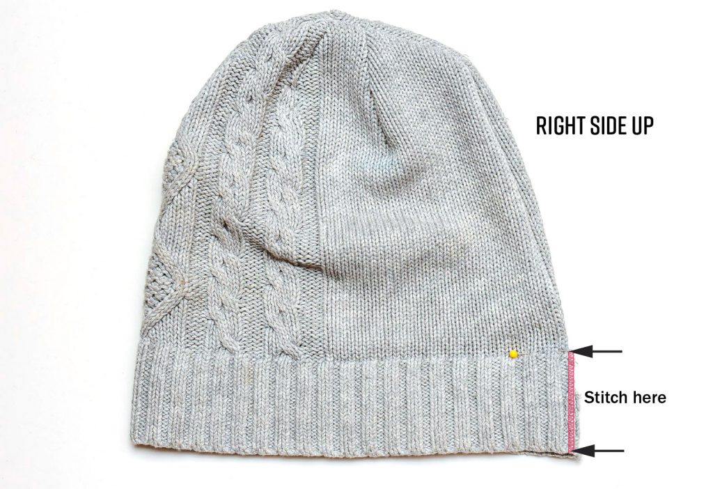 How to sew sew a knit hat beanie recycling an old sweater