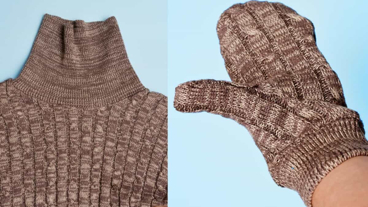 sweater with mittens attached